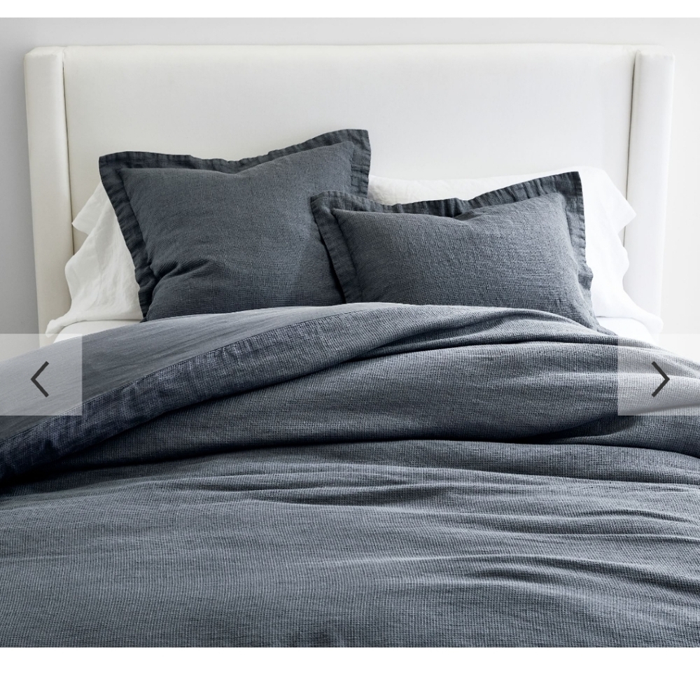 NEW Pottery Barn European Flax Linen Waffle Weave KING CAL KING Duvet Cover NWT